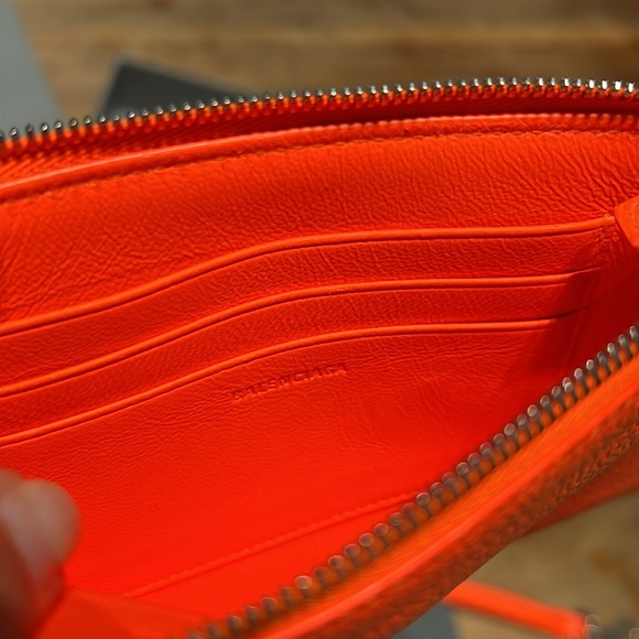Authentic Balenciaga Passport/Phone and Card holder on lanyard - Neon Orange - Picture 7 of 13